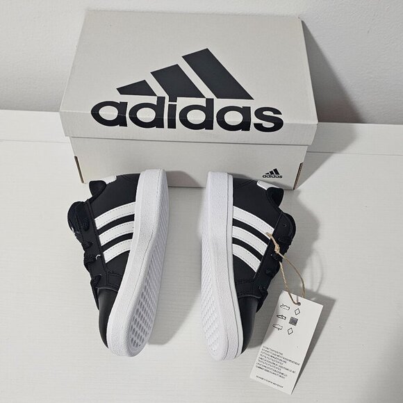 Adidas GRAND COURT 2.0 K Core Black / Cloud White Kids Size 11K    GW6503 - Picture 4 of 7
